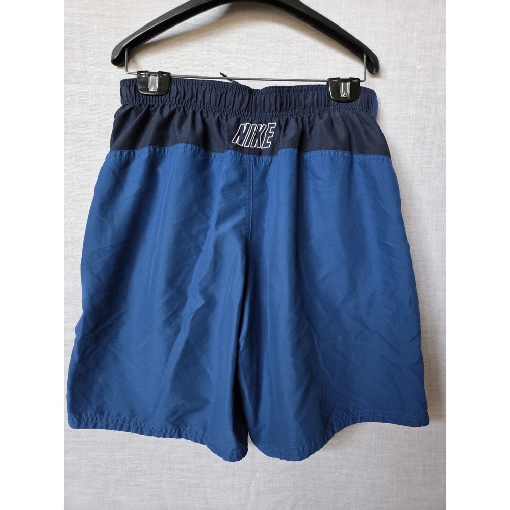 Vintage Nike Shorts Basketball Swim Lined Mens Medium Blue Black Nike Swoosh - Picture 9 of 9